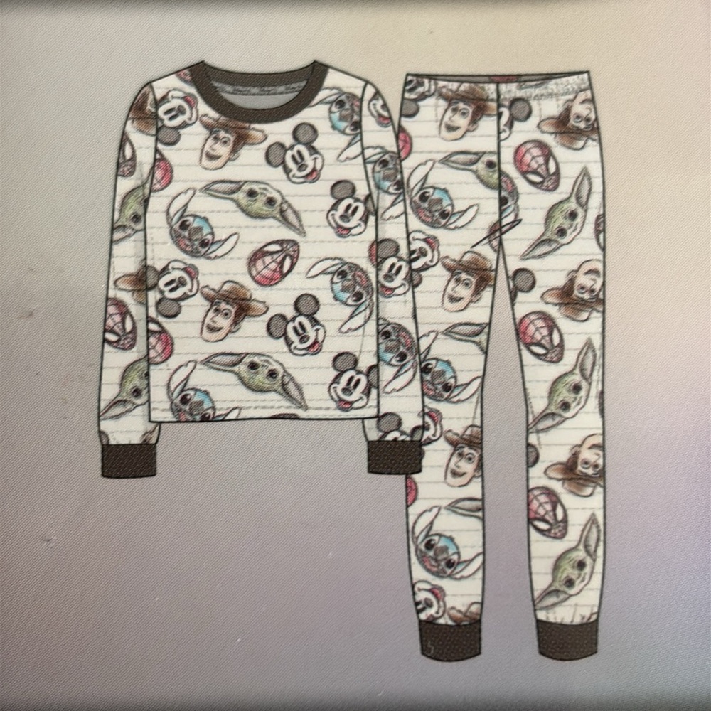 New NWT Disney 100 Family 2pc Sleep Set size XL woody Spider-Man Mickey Mouse